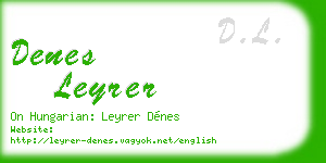denes leyrer business card